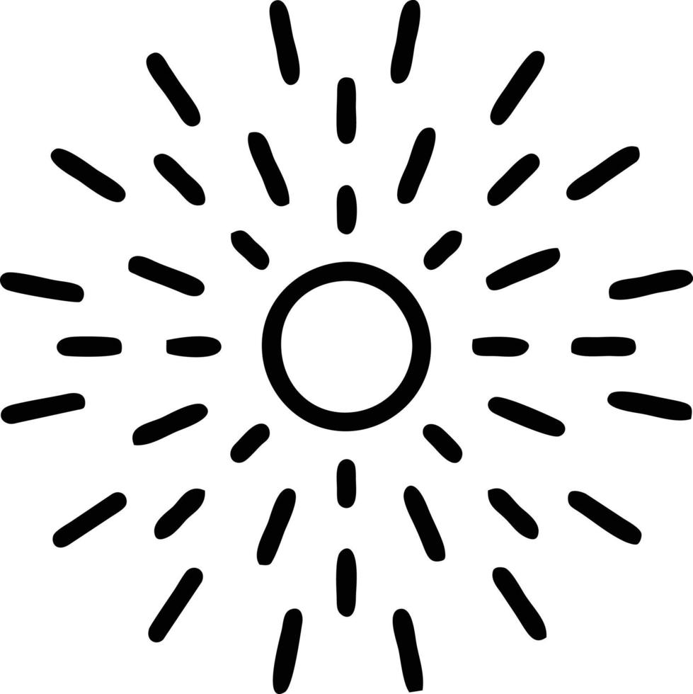 sun icon in white background, illustration of sun icon symbol in black on white background vector
