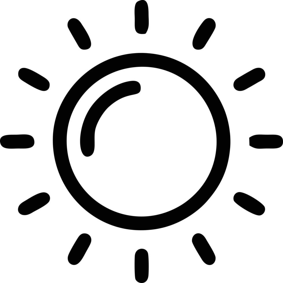 sun icon in white background, illustration of sun icon symbol in black on white background vector