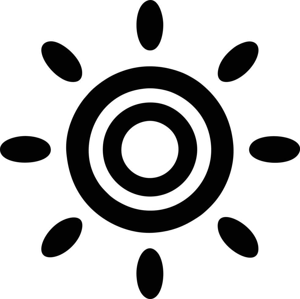 sun icon in white background, illustration of sun icon symbol in black on white background vector