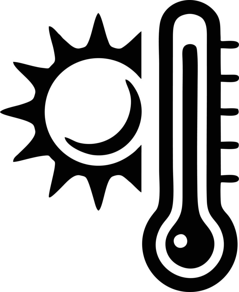 icono de sol en fondo blanco, ilustración del símbolo de icono de sol en negro sobre fondo blanco vector