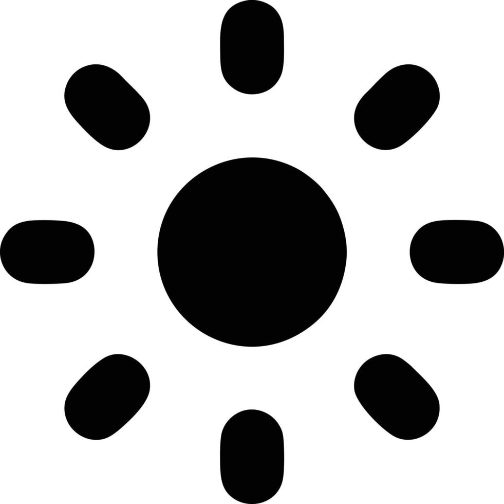 sun icon in white background, illustration of sun icon symbol in black on white background vector