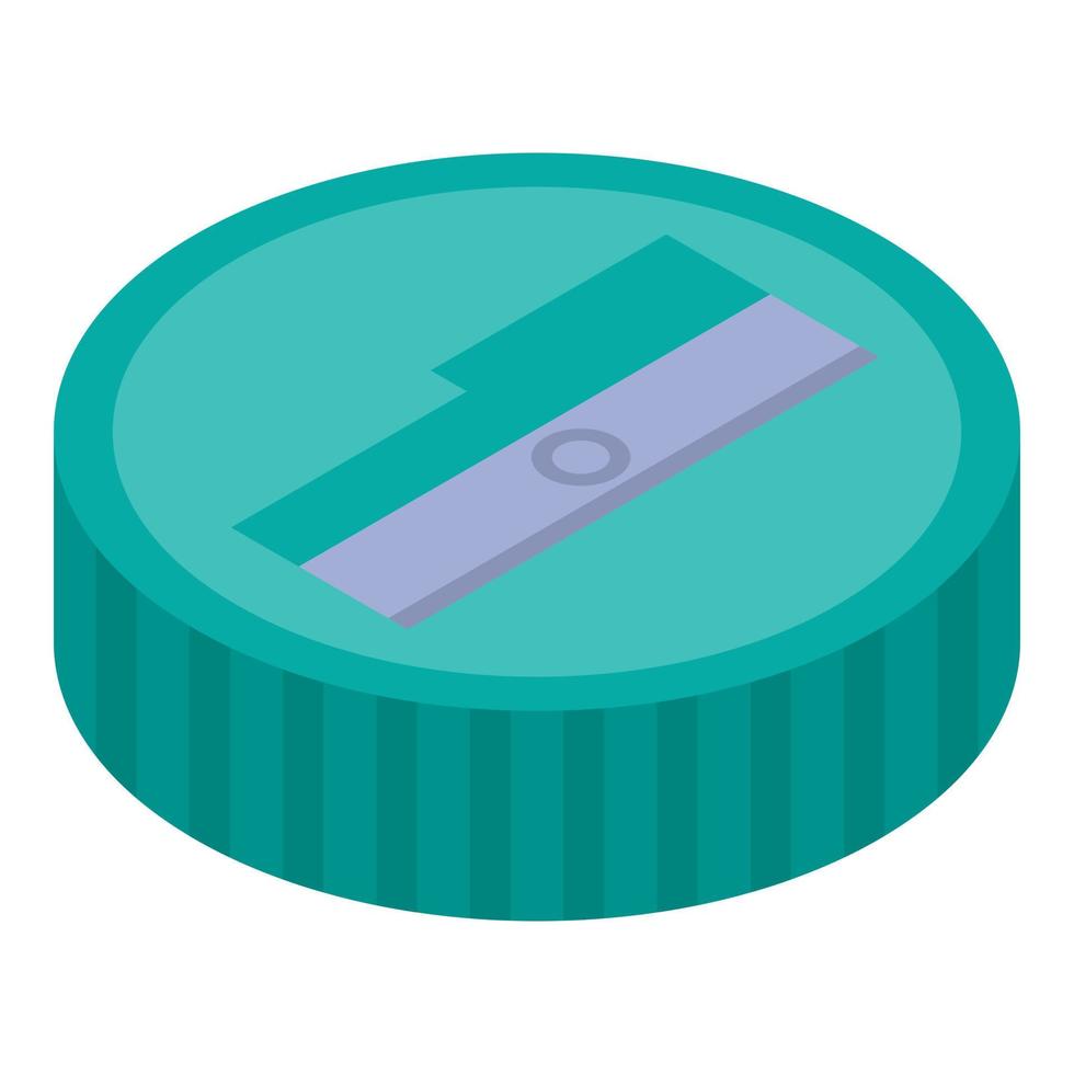 Round sharpener icon, isometric style vector