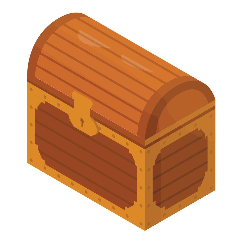 Closed treasure box icon, isometric style vector