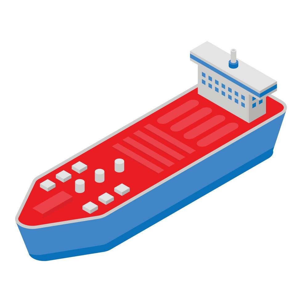 Petrol cargo ship icon, isometric style vector