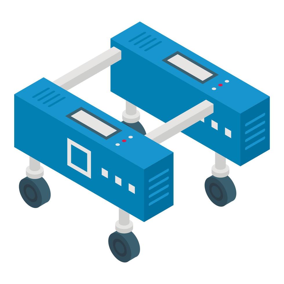 Rural farm robot icon, isometric style vector