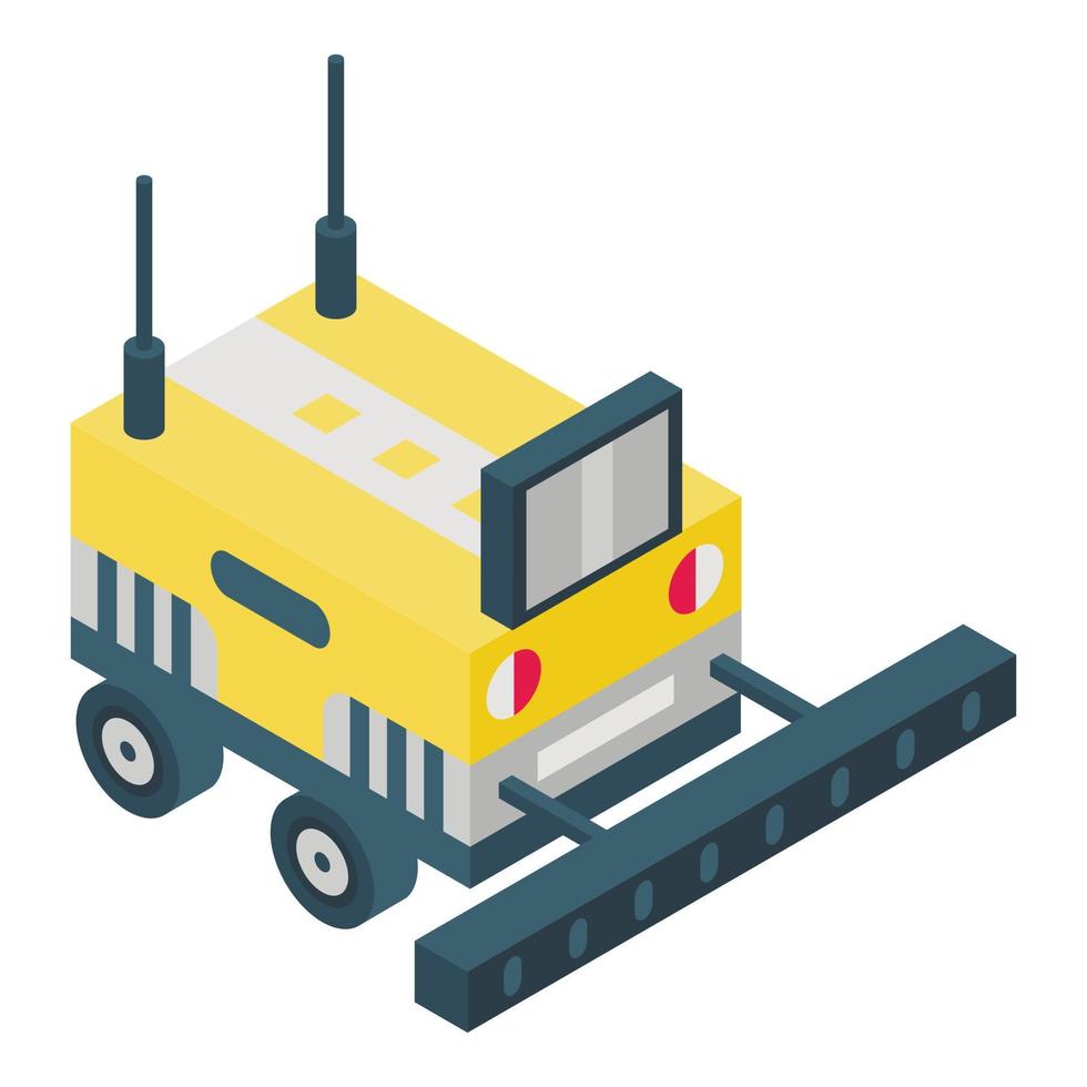 Farmer robot icon, isometric style vector