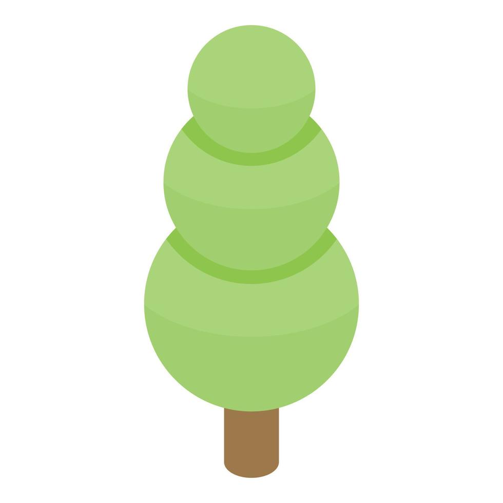 Green park tree icon, isometric style vector
