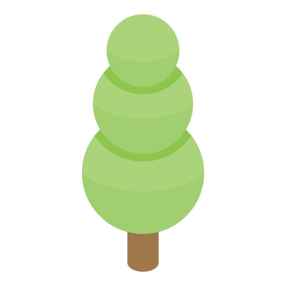 icono de árbol de parque verde, estilo isométrico vector