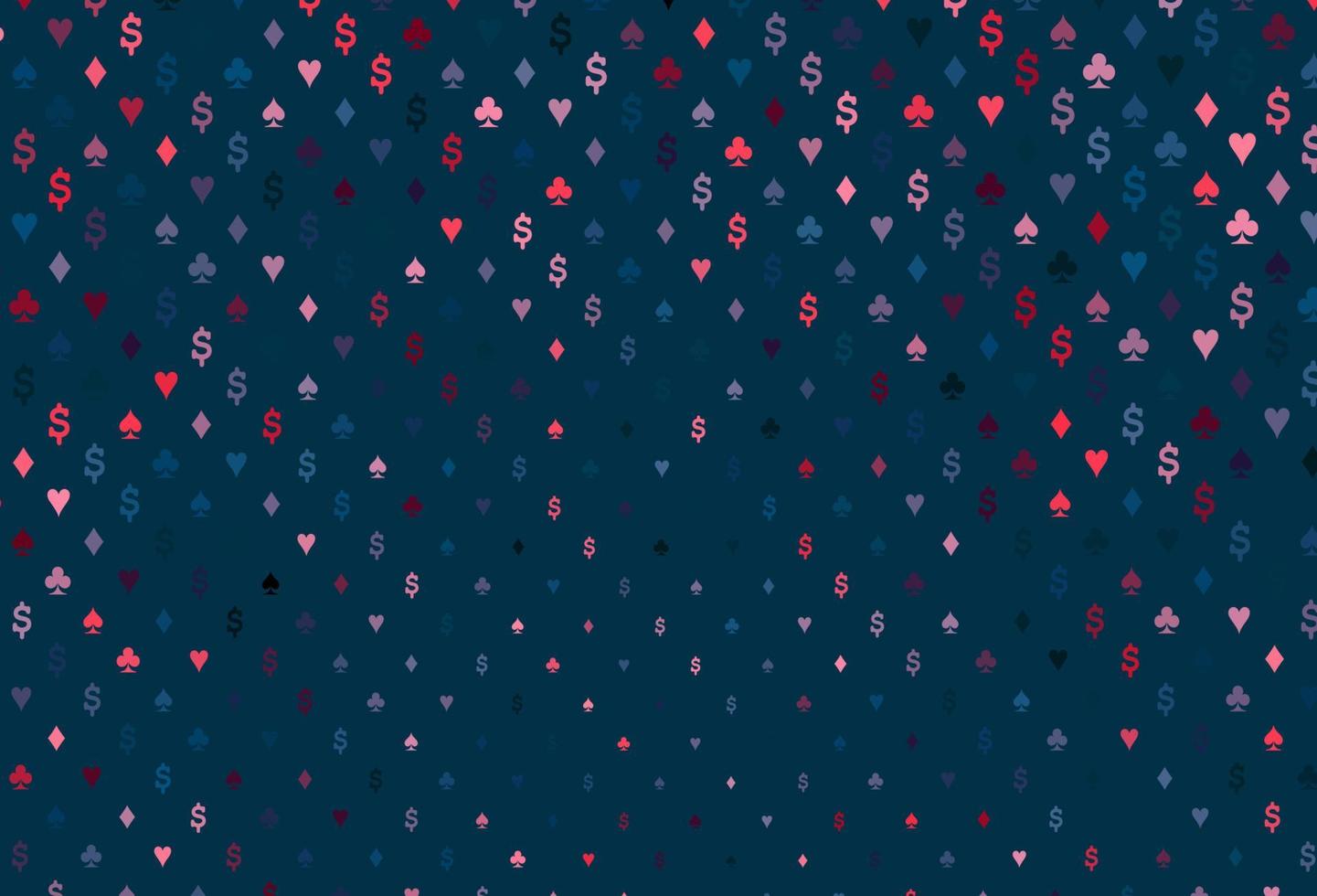 Light blue, red vector template with poker symbols.