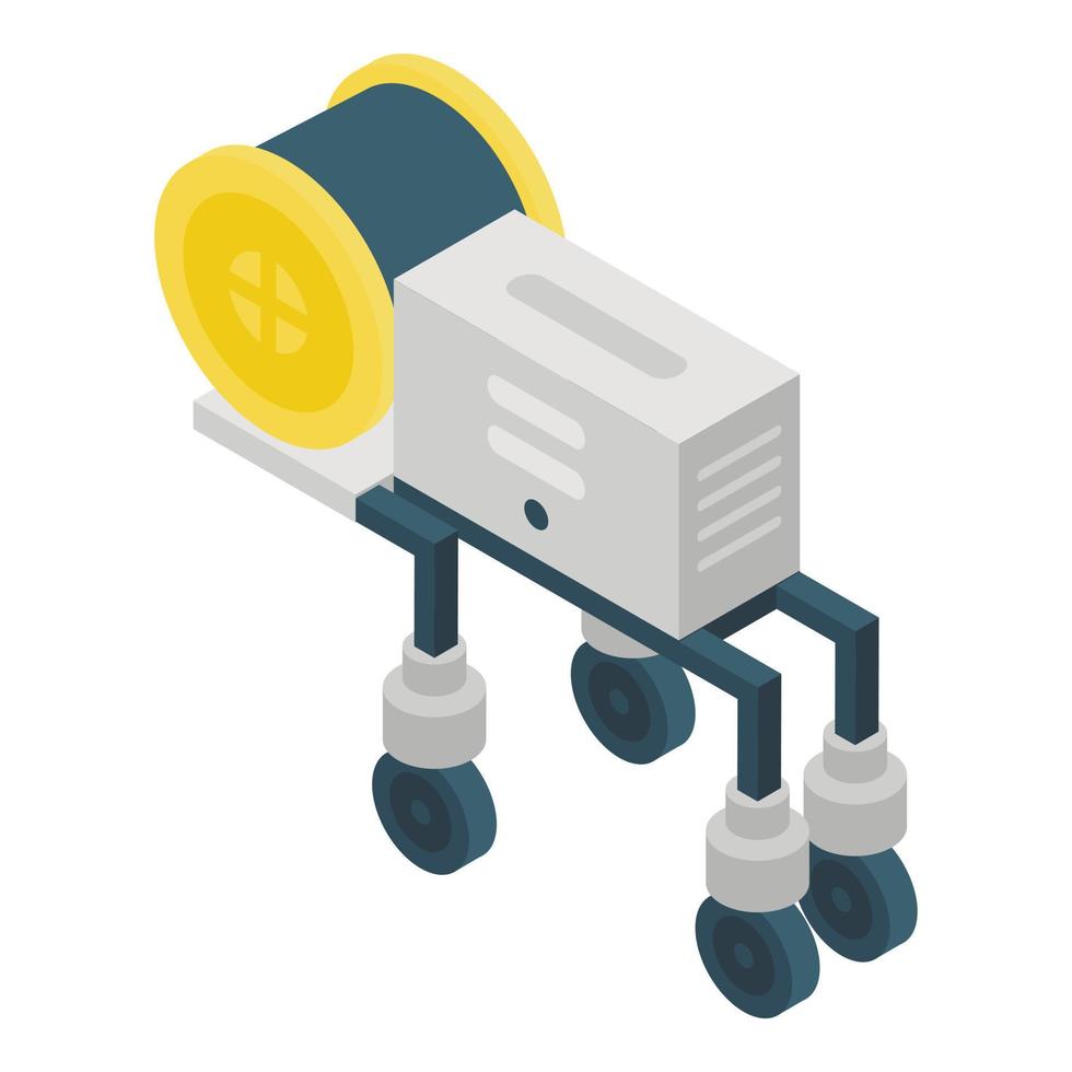 Modern agritech robot icon, isometric style vector