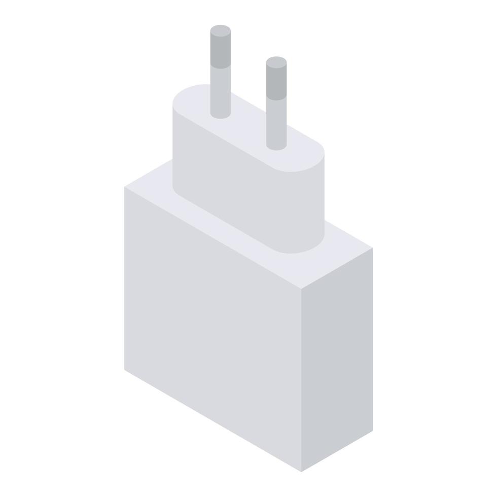 Smartphone power charger icon, isometric style vector