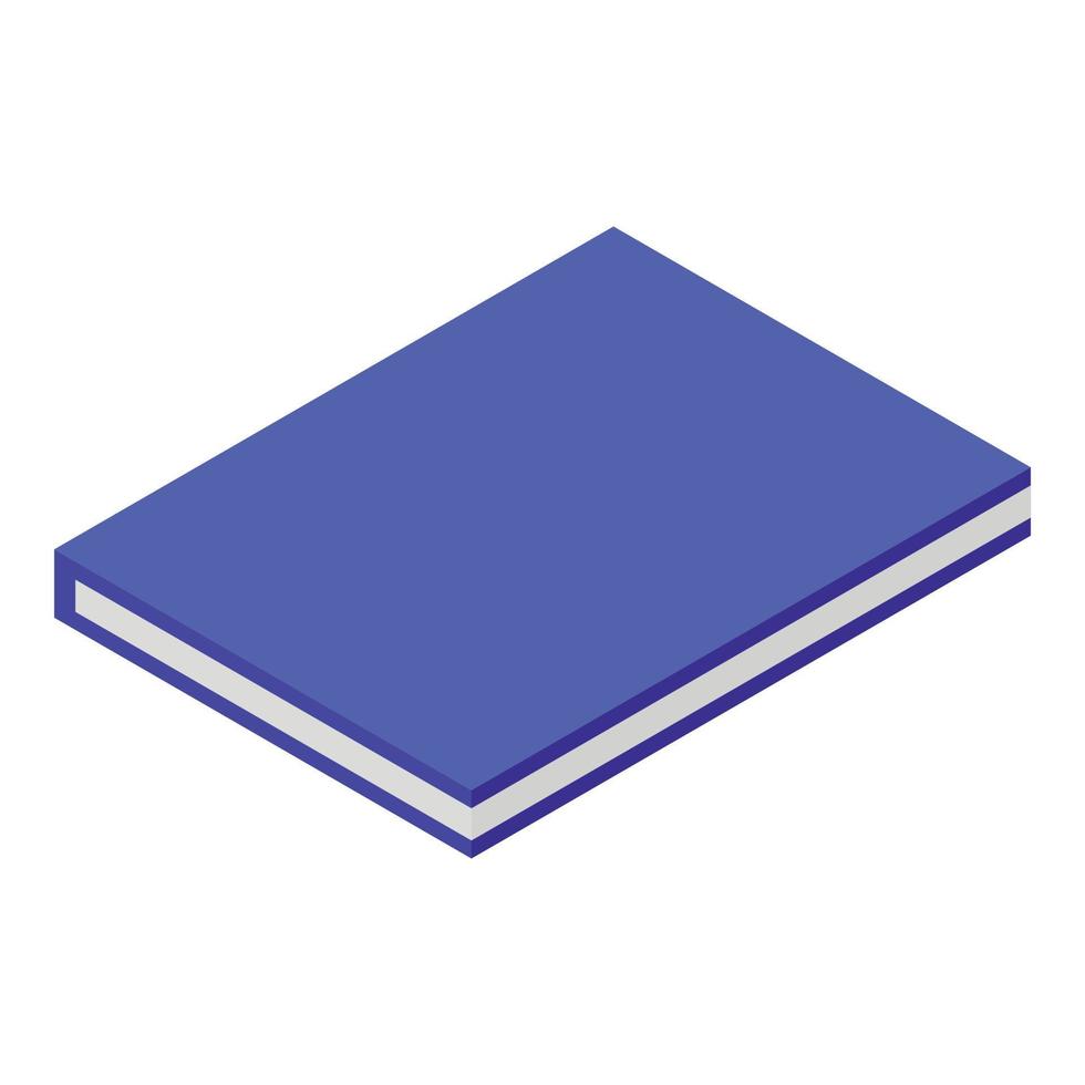 icono de libro azul, estilo isométrico vector