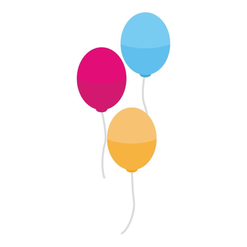 Birthday air balloons icon, isometric style vector