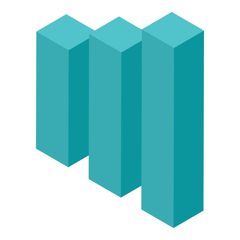 Graph bars icon, isometric style vector