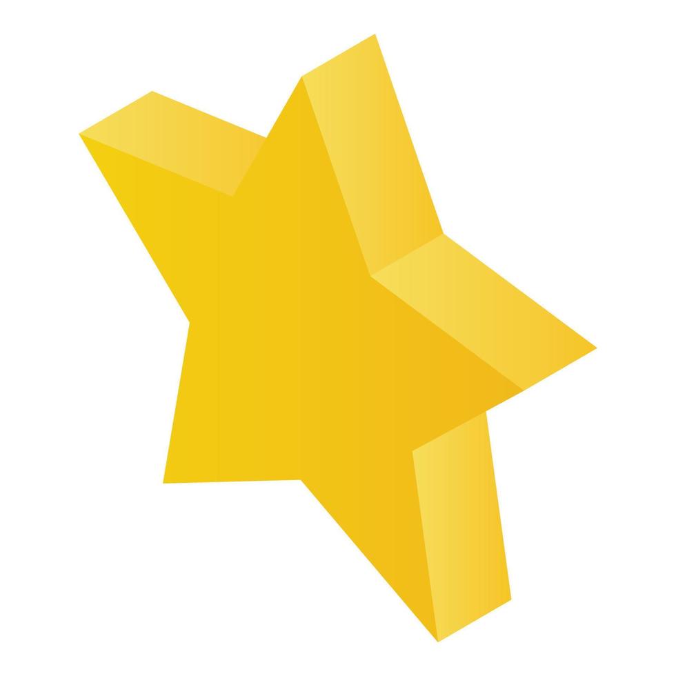 Star gold shape icon, isometric style vector