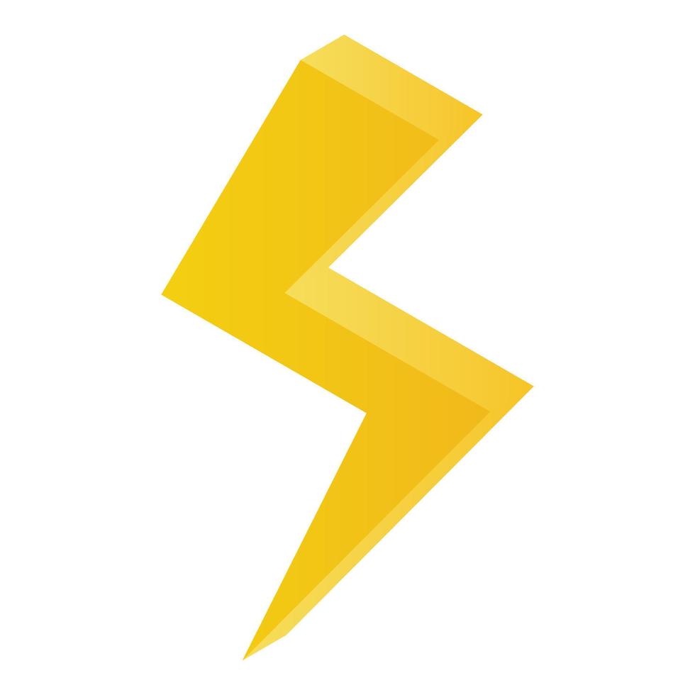Lightning bolt icon, isometric style vector