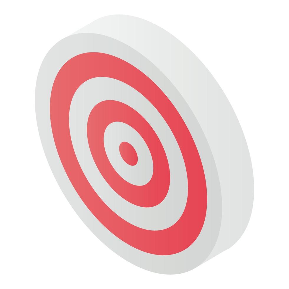 Wood red target icon, isometric style vector