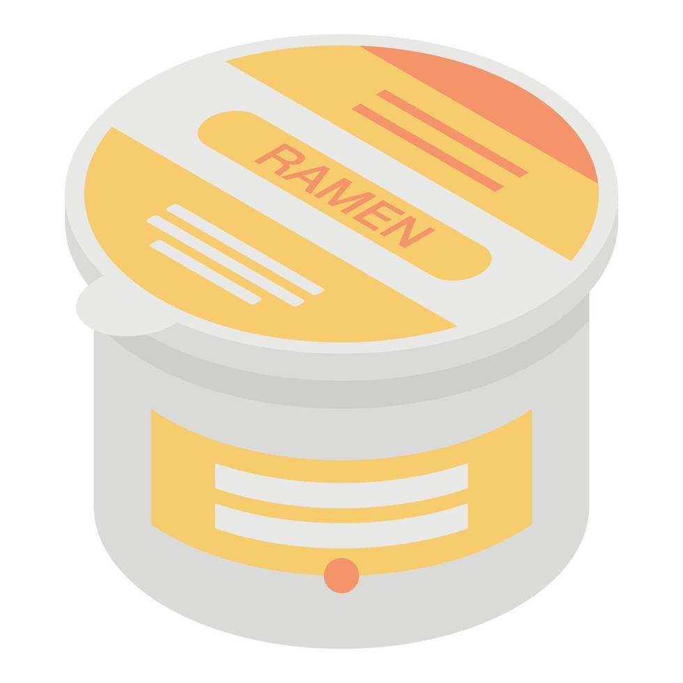 Ramen box icon, isometric style vector