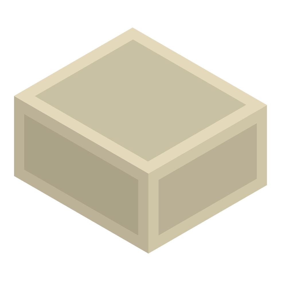 icono de caja de madera, estilo isométrico vector