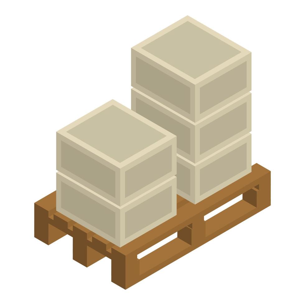 Box on padon icon, isometric style vector