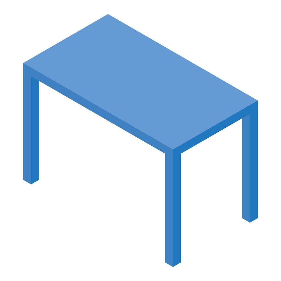 Blue table icon, isometric style vector