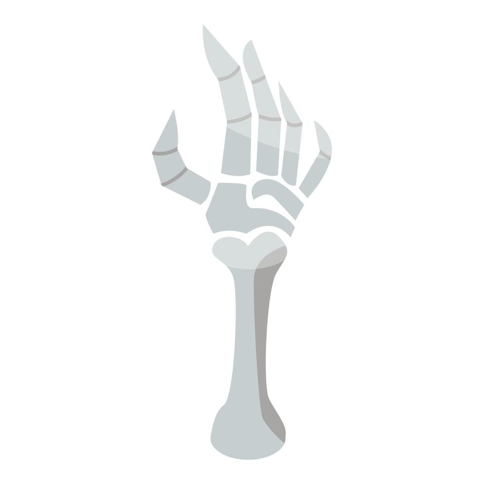 Skeleton hand icon, isometric style vector