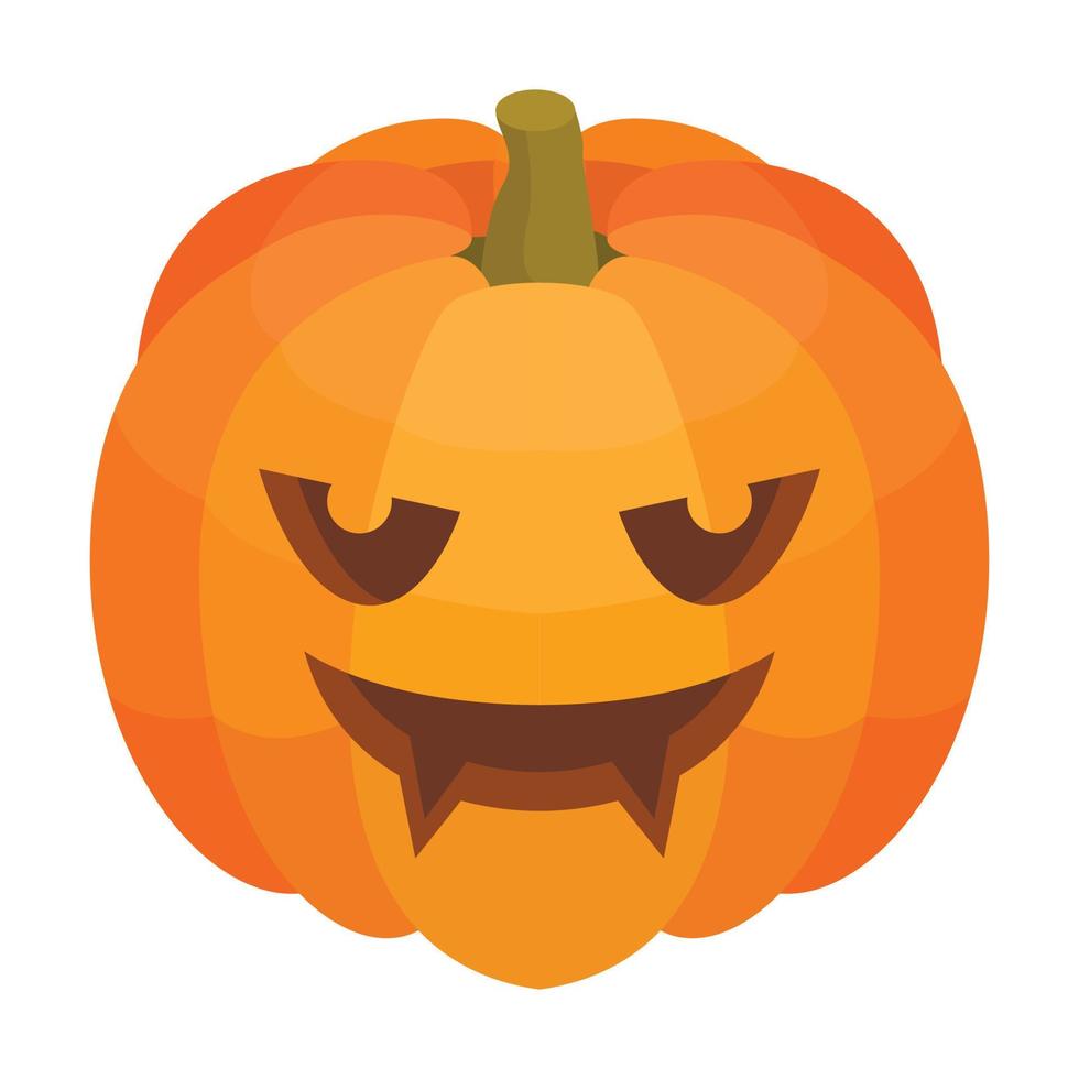 Scary halloween pumpkin icon, isometric style vector