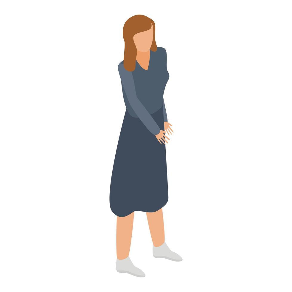 Young woman icon, isometric style vector