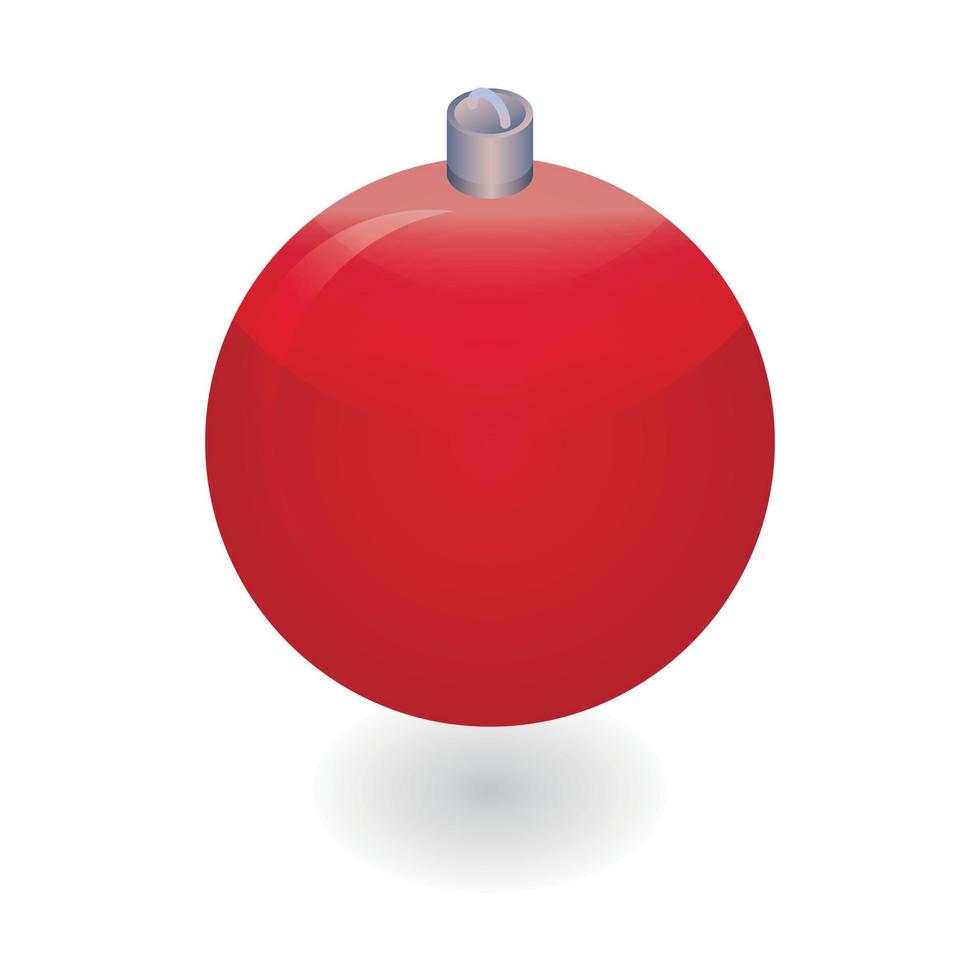 icono de árbol de bolas de navidad rojo, estilo isométrico vector