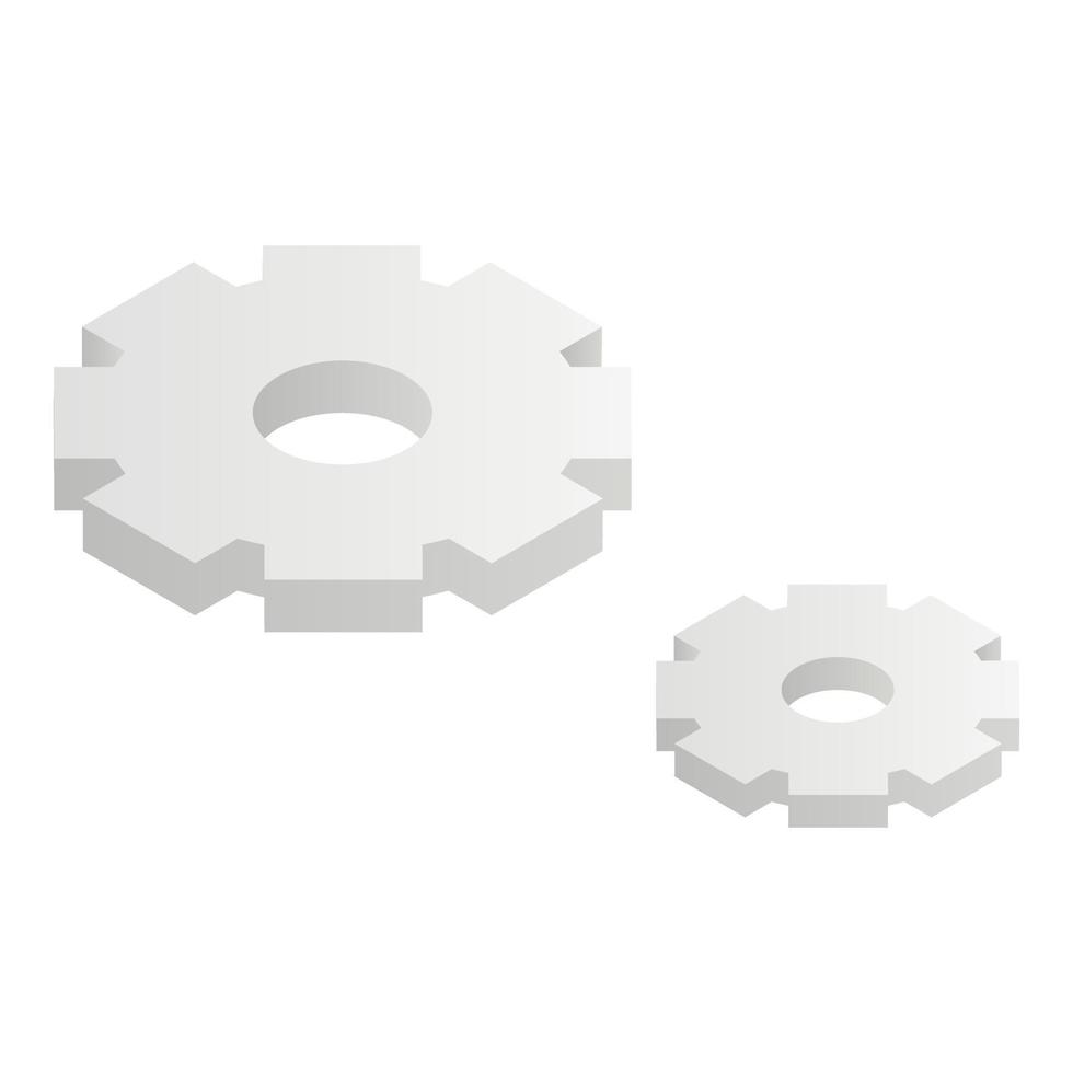 Gear wheels icon, isometric style vector