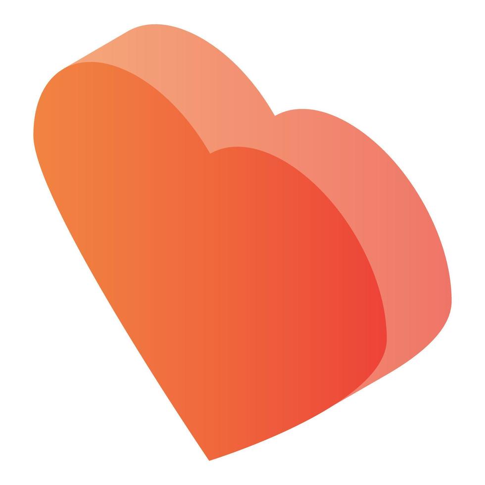 Red heart icon, isometric style 15382945 Vector Art at Vecteezy