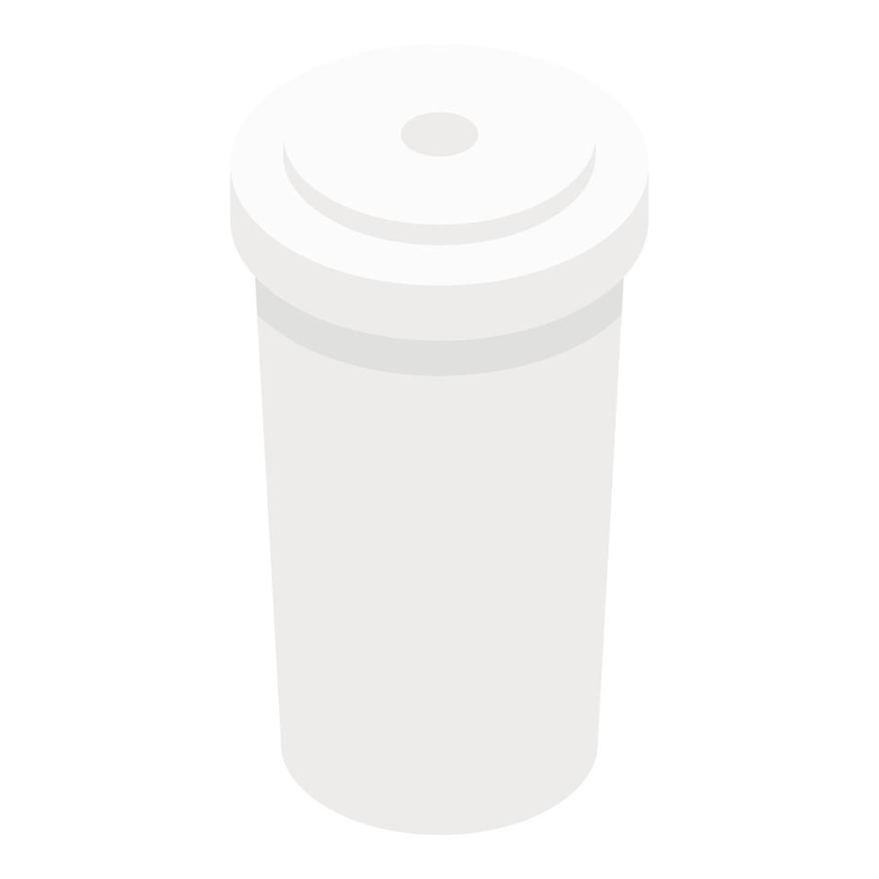 Plastic coffee cup icon, isometric style vector
