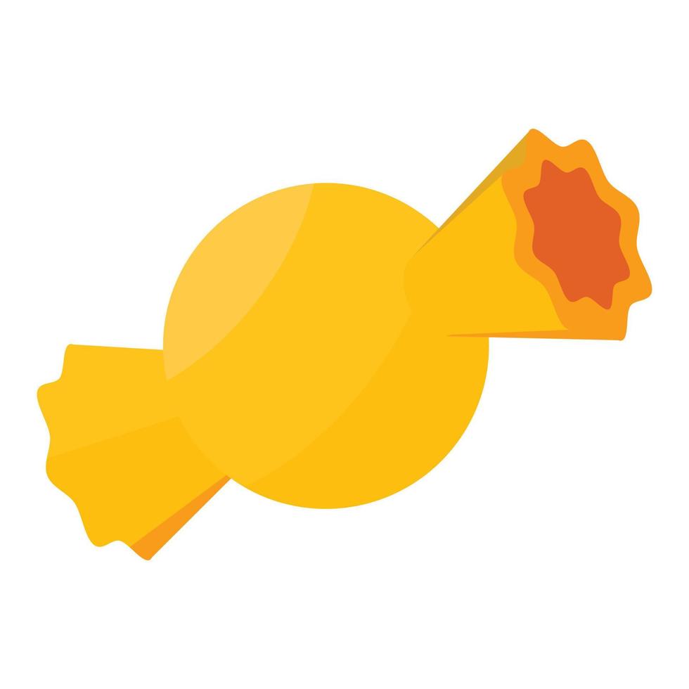 icono de bombón amarillo, estilo isométrico vector