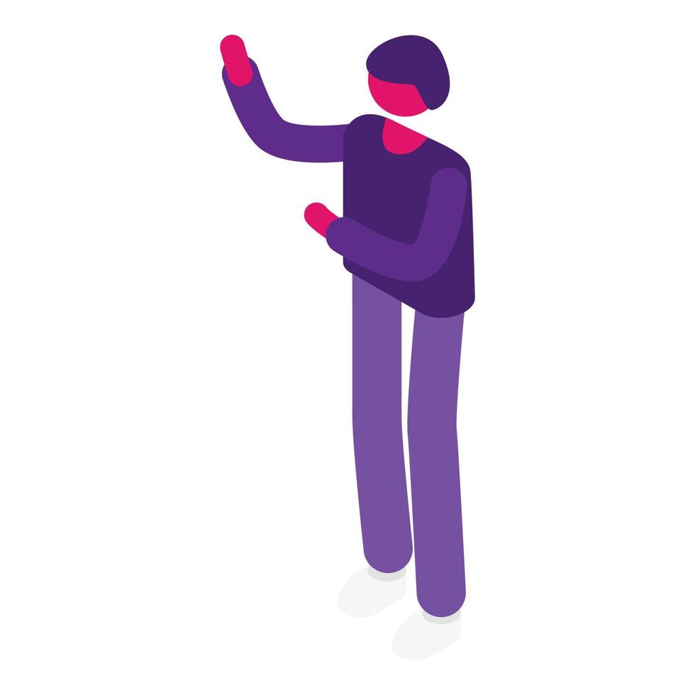 Concert singer icon, isometric style vector