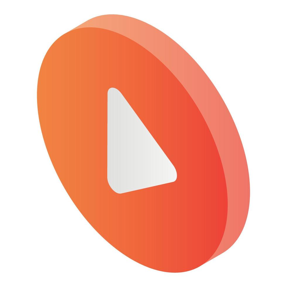 Play video button icon, isometric style vector
