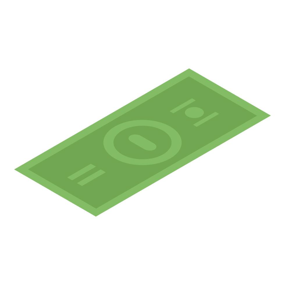 Banknote icon, isometric style vector