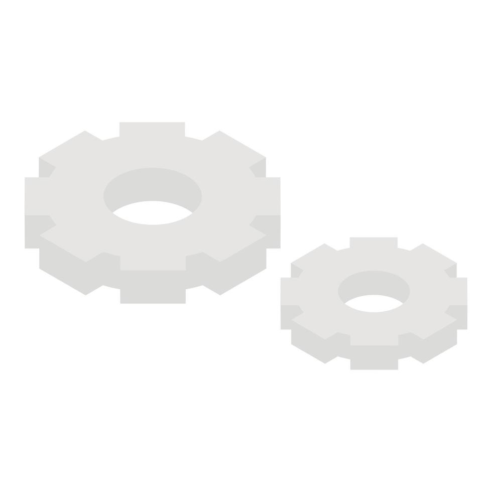 Gear wheel set icon, isometric style vector