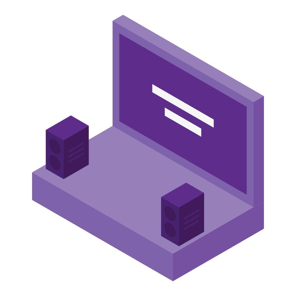 Concert scene icon, isometric style vector