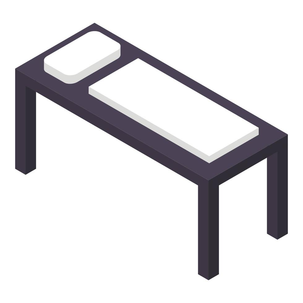 icono de cama larga para una persona, estilo isométrico vector