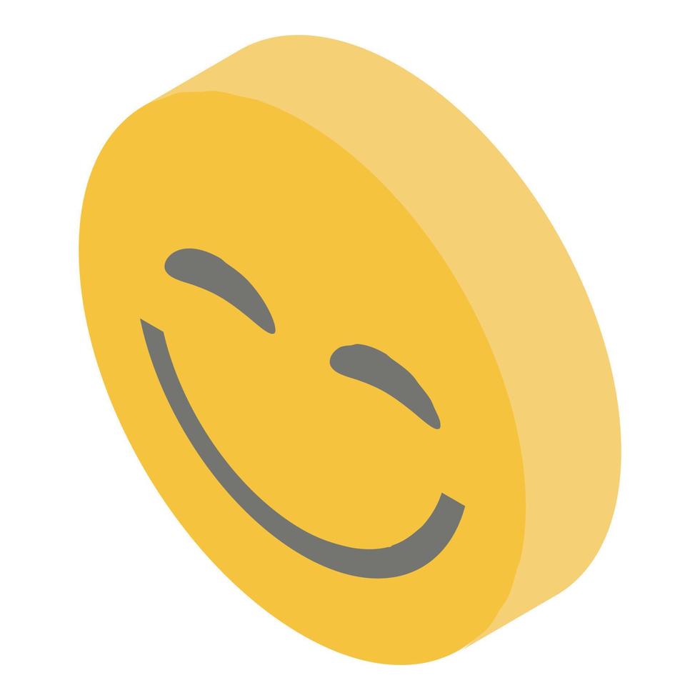 Smiling emoji icon, isometric style 15383015 Vector Art at Vecteezy