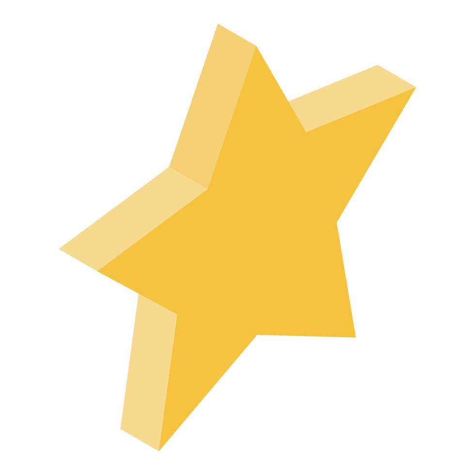 Gold star icon, isometric style vector