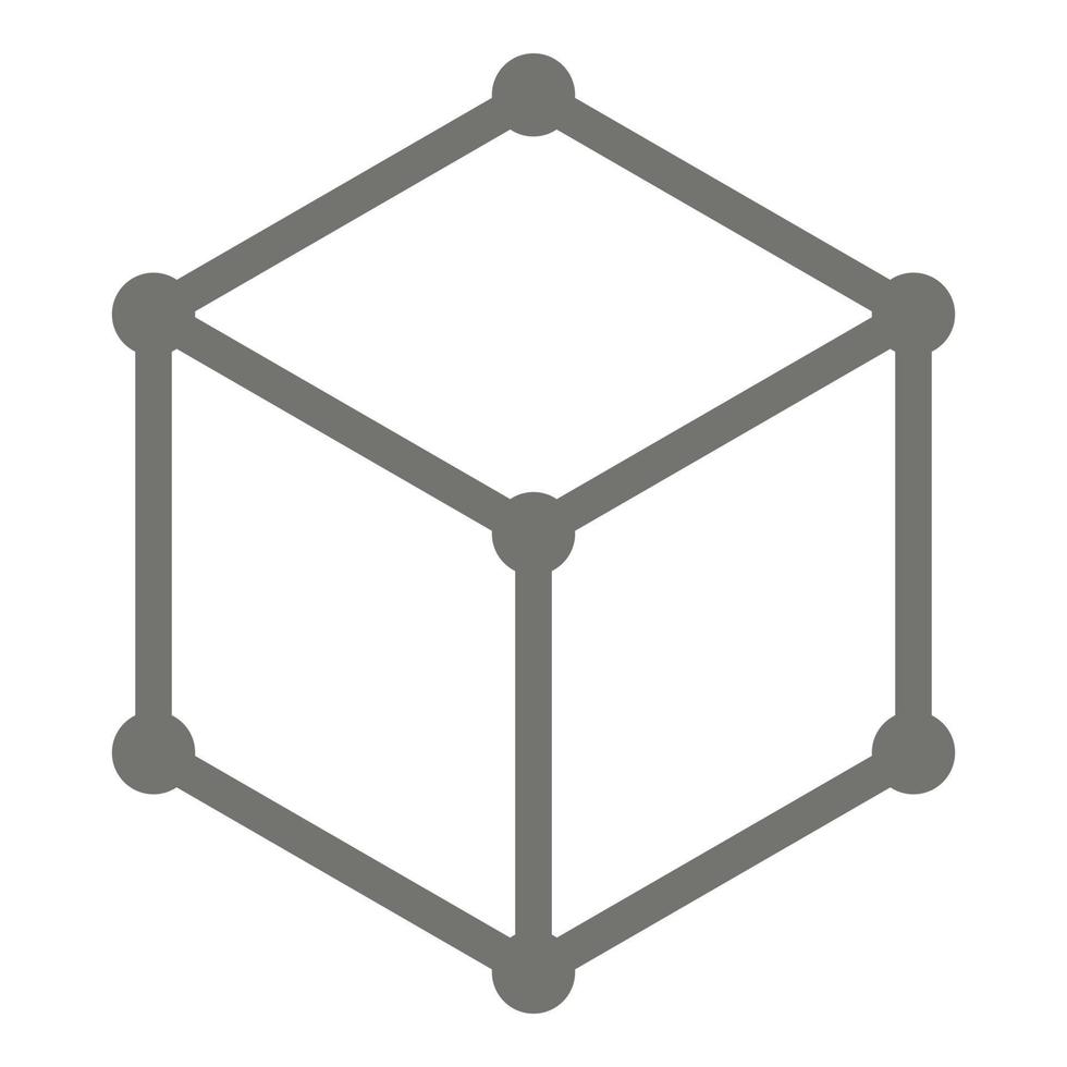 Cube icon, isometric style vector