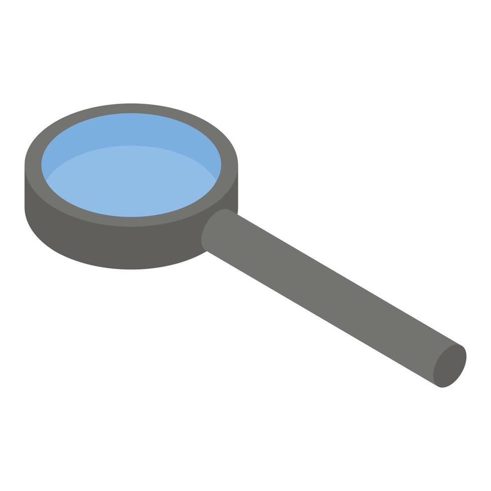 Magnifying glass icon, isometric style vector