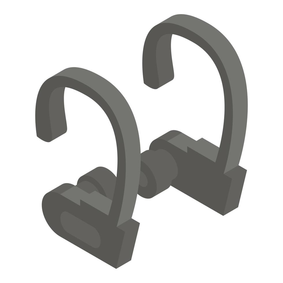 Wireless headphones hooks icon, isometric style vector