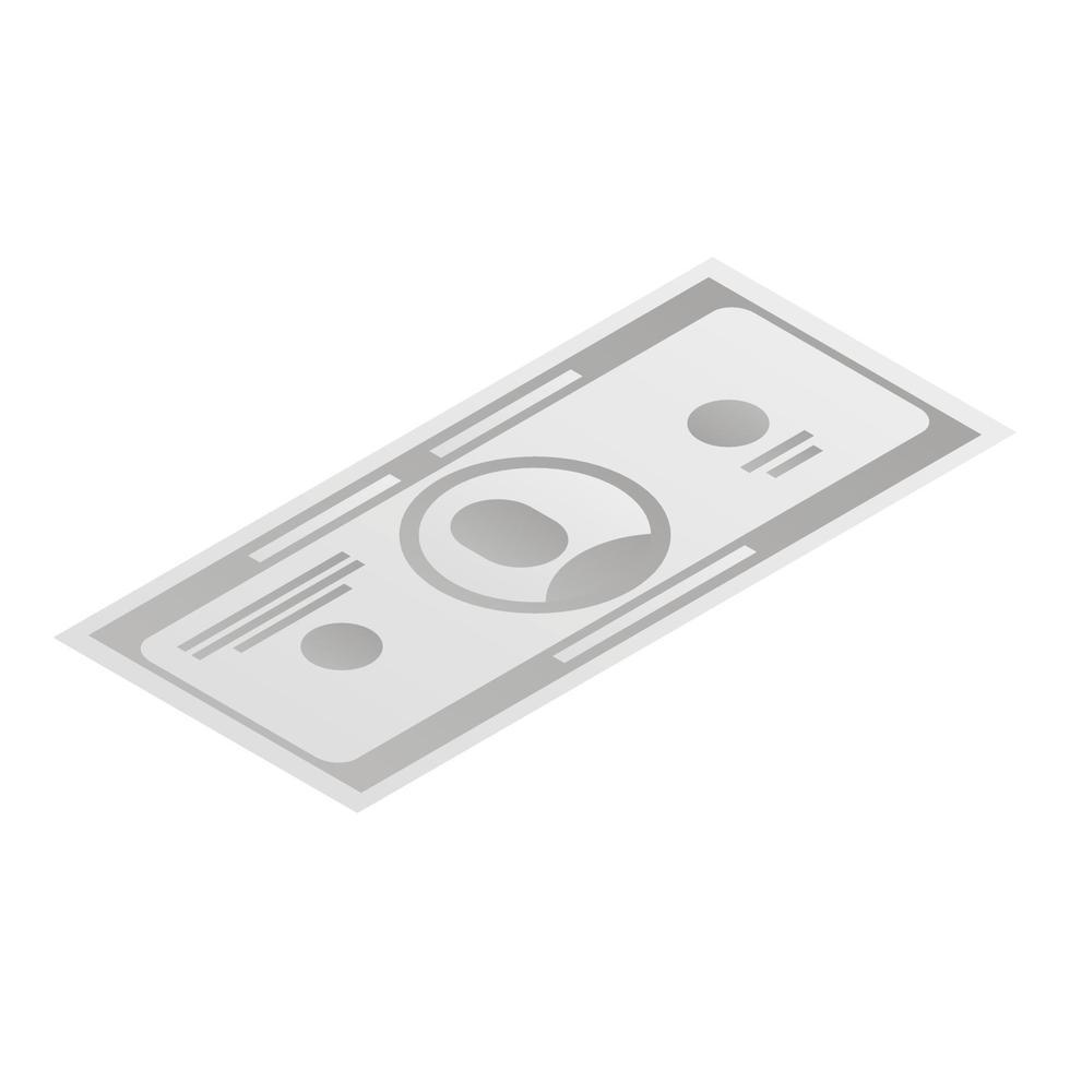 Dollar banknote icon, isometric style vector