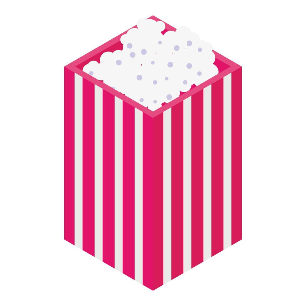 Popcorn bag icon, isometric style vector