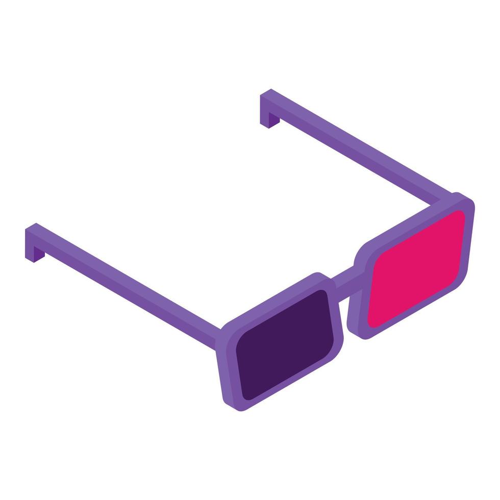 Icono de gafas de cine 3d, estilo isométrico vector