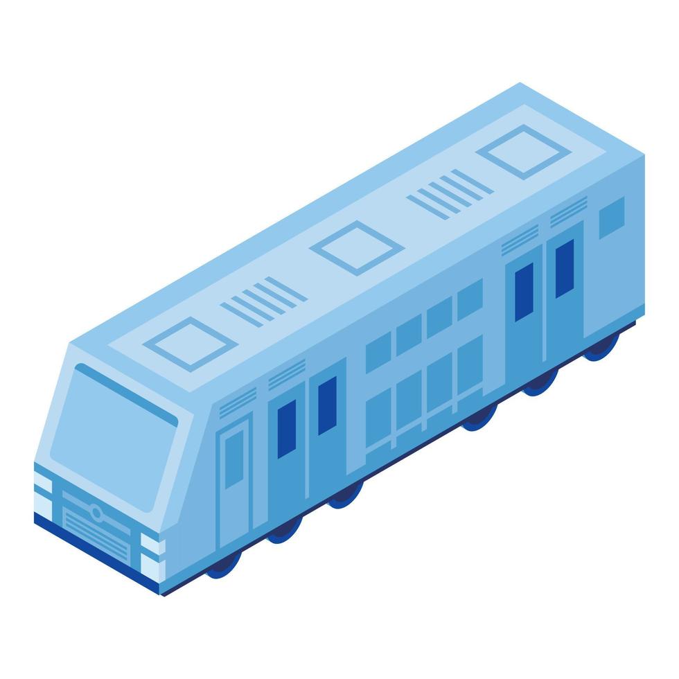 Passenger train icon, isometric style vector