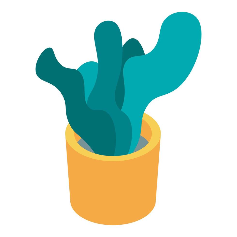 Office plant pot icon, isometric style vector