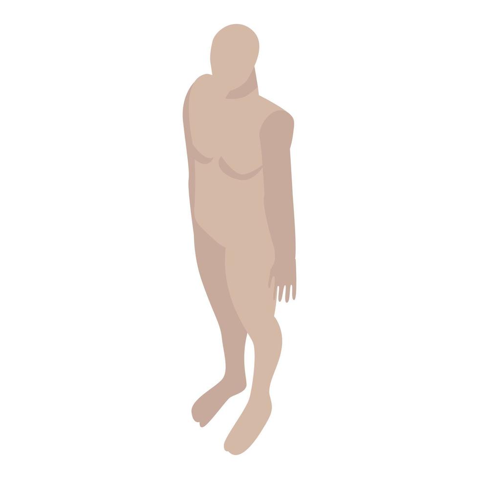 Nude mannequin icon, isometric style vector